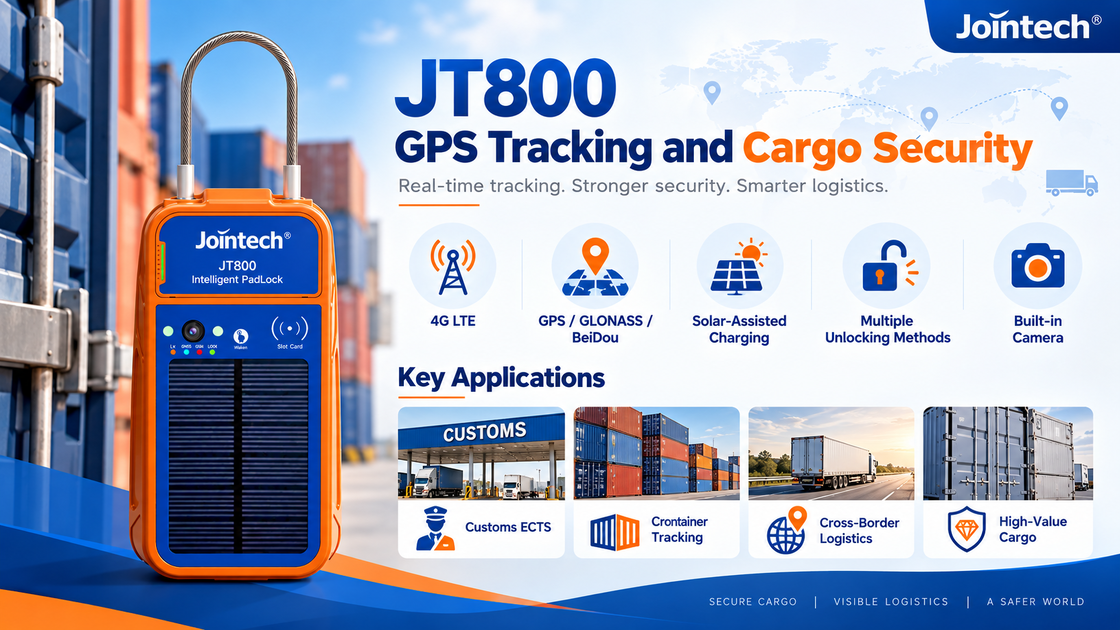JT800 4G GPS Electronic Lock for Container Tracking and Cargo Security